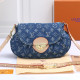 Blue White Street Letters Patchwork Zipper Bags