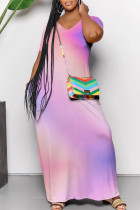 Gradient Color Casual Gradient Print Striped Print Love Print Contrast V Neck Printed Dresses