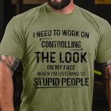 Grey I NEED TO WORK ON CONTROLLING THE LOOK ON MY FACE PRINT T-SHIRT