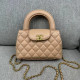 Khaki Street Letters Patchwork Chains Zipper Bags