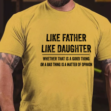 Yellow LIKE FATHER LIKE DAUGHTER PRINT T-SHIRT