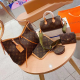 Brown Casual Street Letters Patchwork Bags