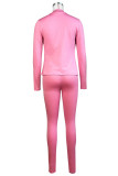Black Casual Solid Color Patchwork Zipper Zipper Collar Long Sleeve Three Pieces