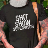 Grey SHIT SHOW SUPERVISOR PRINTED T-SHIRT