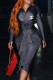Dark Gray Casual Street Letter Print Ruched Flower Shape V Neck Wrapped Skirt Dresses
