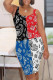 Black Red Casual Print Basic U Neck Vest Dresses