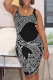 Black Casual Print Basic U Neck Vest Dresses