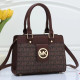 Dark Brown Street Letters Zipper Bags
