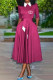 Purple Casual Daily Letter Print Pocket Lace Up Peter Pan Collar A Line Dresses