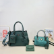 Ink Green Casual Street Solid Color Patchwork Zipper Bags