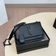Black Daily Celebrities Letters Patchwork Metal Accessories Trim Bags
