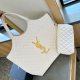 White Casual Daily Letters Patchwork Metal Accessories Trim Bags