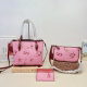 Pink Casual Daily Fruit Print Patchwork Zipper Bags