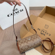 Light Brown Casual Daily Geometric Print Patchwork Zipper Bags