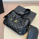 Black Casual Daily Letters Patchwork Metal Accessories Trim Bags