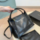Black Casual Street Letter Print Patchwork Zipper Bags