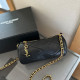 Black Casual Daily Solid Color Patchwork Chains Bags