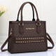 Dark Brown Street Letters Patchwork Bags