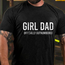 Black GIRL DAD OFFICIALLY OUTNUMBERED PRINT MEN'S T-SHIRT