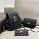 Black Casual Daily Letters Patchwork Metal Accessories Trim Zipper Bags