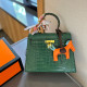 Ink Green Daily Celebrities Letters Patchwork Metal Accessories Trim Bags