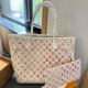White Pink Casual Street Letters Contrast Embossed Bags