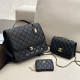 Black Street Daily Letters Patchwork Metal Accessories Trim Bags