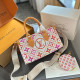 Pink Casual Street Letter Print Patchwork Zipper Contrast Bags