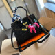Black Daily Celebrities Letters Patchwork Metal Accessories Trim Bags