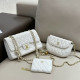 White Casual Daily Letters Patchwork Metal Accessories Trim Bags