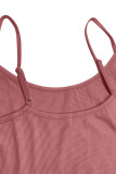 Pink Sexy Letters Patchwork Backless Spaghetti Strap Sling Dresses