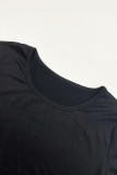 Black Casual Letters Patchwork O Neck Long Sleeve Two Pieces