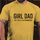 Army Green GIRL DAD OFFICIALLY OUTNUMBERED PRINT MEN'S T-SHIRT