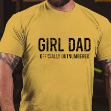 Yellow GIRL DAD OFFICIALLY OUTNUMBERED PRINT MEN'S T-SHIRT