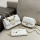 White Daily Celebrities Letters Patchwork Metal Accessories Trim Bags