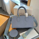 Blue Daily Celebrities Letters Zipper Embossed Bags