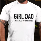 Army Green GIRL DAD OFFICIALLY OUTNUMBERED PRINT MEN'S T-SHIRT