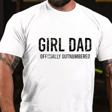 White GIRL DAD OFFICIALLY OUTNUMBERED PRINT MEN'S T-SHIRT