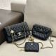 Black Casual Daily Letters Patchwork Metal Accessories Trim Bags