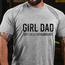 Grey GIRL DAD OFFICIALLY OUTNUMBERED PRINT MEN'S T-SHIRT