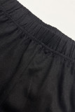 Black Casual Letters Patchwork O Neck Long Sleeve Two Pieces