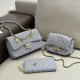 Blue Daily Celebrities Letters Patchwork Metal Accessories Trim Bags