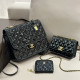 Black Street Daily Letters Patchwork Metal Accessories Trim Bags