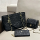 Black Daily Celebrities Flowers Metal Accessories Trim Embossed Bags