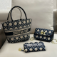 White Blue Casual Street Letters Patchwork Metal Accessories Trim Chains Bags