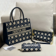 Deep Blue Daily Celebrities Letters Patchwork Chains Contrast Bags