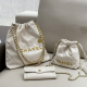 Cream White Casual Street Letters Draw String Metal Accessories Trim Bags