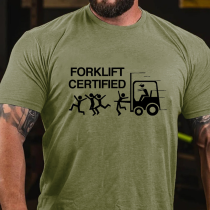 Army Green FORKLIFT CERTIFIED PRINTED MEN'S T-SHIRT