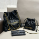 Black Casual Street Letters Draw String Metal Accessories Trim Bags
