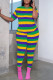 Stripe Casual Print Basic O Neck Short Sleeve Two Pieces